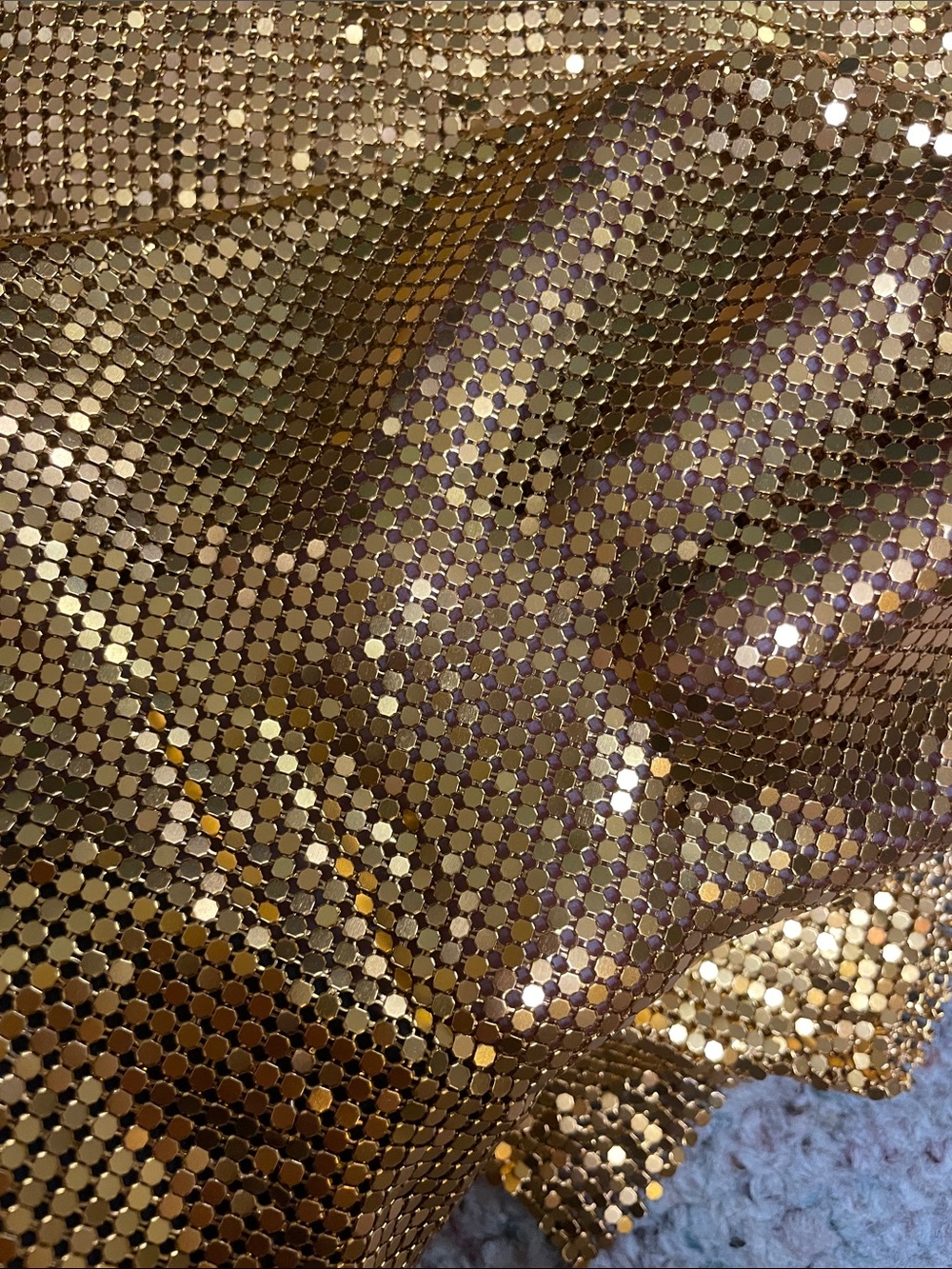Vintage Gold Chainmetal corset tie open sides amazing disco fever Dress - Picture 2 of 8